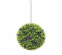 Metro Garden 30cm Artificial Lavender Topiary Ball - Hanging UV Resistant Outdoor & Indoor Decorative Plant with Chain