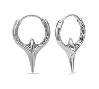 Metro Jewelry Arrowhead Hoop Earrings for Men and Women - Stainless Steel Spike Earrings - Unisex Hinged Hoops - Edgy Gothic Statement Jewelry