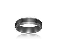 Metro Jewelry Black Zirconium or Stainless Steel Classic Beveled Edge Band Ring for Men - 8 MM Wide Band - Anniversary Ring Size 7 to 12, 5.5 UK, Metal, No Gemstone