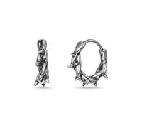 Metro Jewelry Braided Thorn Design Hoop Earrings for Men and Women - Stainless Steel Earrings - Unisex Hinged Hoops - Vintage Inspired Jewelry