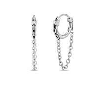 Metro Jewelry Hoop Earrings for Men and Women - Stainless Steel Dangling Chain Earrings - Unisex Hinged Hoops - Elegant Modern Inspired Jewelry