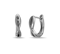 Metro Jewelry Infinity Hoop Earrings for Men and Women - Black Ion Plated Stainless Steel Dot Pattern Earrings - Unisex Hinged Hoops - Modern Style Jewelry