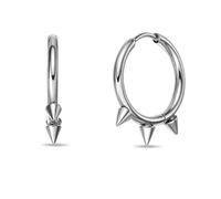 Metro Jewelry Spike Hoop Earrings for Men and Women - Yellow or Black Ion Plated Stainless Steel Round Earrings - Unisex Hinged Hoops - Modern Design Jewelry, Stainless Steel, No Gemstone