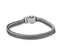 Metro Jewelry Stainless Steel Black Ion Plated Foxtail Chain Bracelet for Men - 8.5 Inches Long Bracelet - 12 mm Wide with Push Lock Clasp