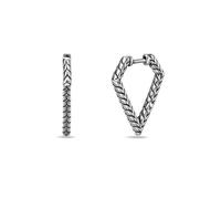Metro Jewelry Triangle Hoop Earrings for Men and Women - Stainless Steel Braided Design Earrings - Unisex Hinged Hoops - Elegant Modern Inspired Jewelry