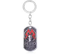 Metro Key Chain Game Exodus 2033 Dog Tag Skull Pendant Metal Keychain