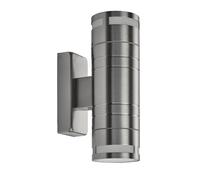 metro led glass outdoor wall light in stainless steel