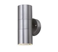 metro led outdoor wall light large in silver