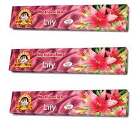 Metro Milan LILY Large INCENSE STICK - Flavour for Prayer & Pooja 3 PACKs,Total 54 STICKs (18 STICKs in Each Pack) - (Same Day Dispatch)