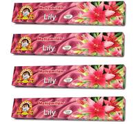 Metro Milan LILY Large INCENSE STICK - Flavour for Prayer & Pooja 4 PACKs,Total 72 STICKs (18 STICKs in Each Pack) - (Same Day Dispatch)