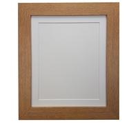 Metro Oak Frame with White Mount 14 x 11 For Image size 12 x 8 inch