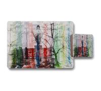 metro placemat coaster set Benjamin Tate Design Natural One Size