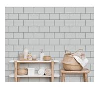 Metro Tile Wallpaper Crown Grey Silver Metallic Textured Vinyl Glitter