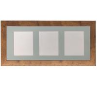 Metro Vintage Wood Frame with Blue Mount for 3 Image Sizes 7 x 5 Inch Frames & Mirrors 4U Walnut One Size