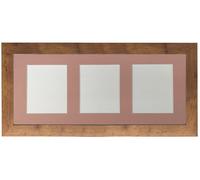 Metro Vintage Wood Frame with Pink Mount for 3 Image Sizes 7 x 5 Inch Frames & Mirrors 4U Walnut One Size
