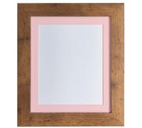 Metro Vintage Wood Frame with Pink Mount for Image Size 12 x 10 Inch Frames & Mirrors 4U Walnut One Size