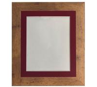 Metro Vintage Wood Frame with Red Mount for Image Size 12 x 10 Inch Frames & Mirrors 4U Walnut One Size