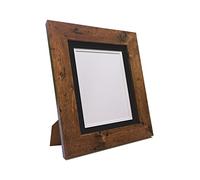 Metro Vintage Wood Photo Picture Poster Frame with Black on White Double Mount A2 for Image Size A3
