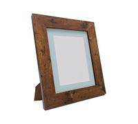 Metro Vintage Wood Photo Picture Poster Frame with Blue Mount 12 x 10 Image Size 9 x 7 inch