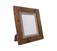 Metro Vintage Wood Photo Picture Poster Frame with Double Dark Grey Mount 10 x 10 for Image Size 8 x 8 inch
