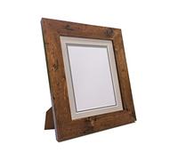 Metro Vintage Wood Photo Picture Poster Frame with Double Light Grey on Dark Grey Mount A4 for Image Size 9 x 6 inch