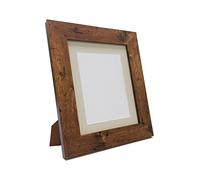Metro Vintage Wood Photo Picture Poster Frame with Light Grey Mount 10 x 10 Image Size 8 x 8 inch