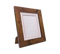 Metro Vintage Wood Photo Picture Poster Frame with White on Pink Double Mount 20 x 16 for Image Size 40 x 30 cm