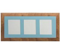 Metro Vintage Wood Picture Photo Frame with Blue 7 x 5 Inch Three Aperture Long Mount