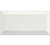 Metro White Ceramic Wall Tile Subway Brick Effect, Bevelled Edges Bathroom Kitchen Tile, Gloss Finish - 10M², 100 x 200mm