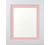 Metro White Frame with Pink Mount for Image Size 24 x 20 Inch Frames & Mirrors 4U White One Size
