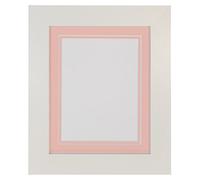 Metro White Photo Picture Poster Frame with Double Pink Mount 30 x 30 cm for Image Size 10 x 10 inch