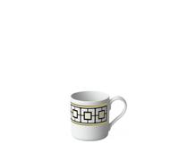 MetroChic Espresso and Mocha Mug, 80 ml, White-Black-Gold