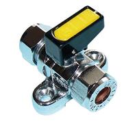 Metrogas 8mm Mini Lever Gas Ball Valve with Backplate - Pack of 2