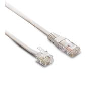 Metronic 395231 - Telephone Cable RJ45/RJ11 Male/Male, 1.8 m, for Modem, Router, Fax, Compatible with NF C15-100, White