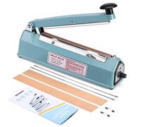METRONIC Impulse Sealer 8 inch, Manual Heat Sealer Machine for Plastic Bags, Shrink Wrap Bag Sealers Heavy Duty Sealing Machine With Repair Kit (Blue)
