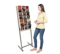 Metroplan Freestanding Leaflet Holder | 21 x A5, White PVC Pockets, Brochure Dispenser | Complete Visibility allows easy browsing | Literature Display Stand | Ideal for Office, School or Reception