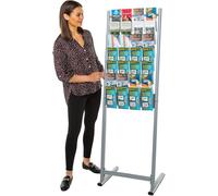 Metroplan Freestanding Leaflet Holder | 28x1/3A4, PVC Pockets Clear, Brochure Dispenser | Complete Visibility allows easy browsing | Literature Display Stand | Ideal for Office, School or Reception