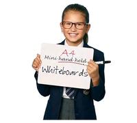Metroplan Small A4 Handheld Whiteboards, Double-Sided Dry-Wipe Surface, 210 x 297 mm, Smooth Rounded Corners, Pack of 30 - Ideal for Students, Tutors, Office, or Industry