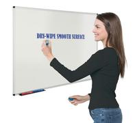 Metroplan Vitreous Enamel Magnetic Whiteboard, 60 x 45 cm, Dry-Wipe, Wall Mounted, Aluminium Frame with Clip-On Pen-Tray - for Office, Classroom, Healthcare