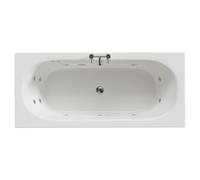 Metropole 12 Jet Chrome Flat Jet Double Ended Whirlpool Bath | White | Acrylic | 1700mm x 750mm