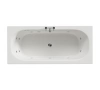 Metropole 12 Jet Chrome Flat Jet Double Ended Whirlpool Bath | White | Acrylic | 1800mm x 800mm