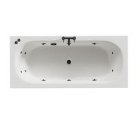Metropole 12 Jet Matt Black V-Tec Double Ended Whirlpool Bath | White | Acrylic | 1800mm x 800mm
