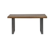 Metropolis Industrial Dining Table - Metal/Acacia Solid Wood - L85 x W160 x H76 cm Indian Hub Brown One Size