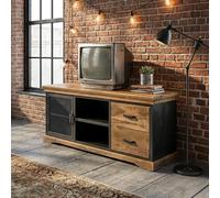 Metropolis TV Unit - 140cm - Industrial - Solid Wood and Metal