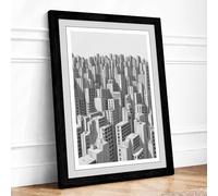 Metropolitan Density Modern Framed Wall Art Print A1 (84.1×59.4cm) Black, Wall Decor for Living Room, Bedroom, Office & Home, Ready to Hang, Art Gift