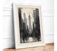 Metropolitan Heights Industrial Framed Wall Art Print A1 (84.1×59.4cm) White, Wall Decor for Living Room, Bedroom, Office & Home, Ready to Hang, Art Gift