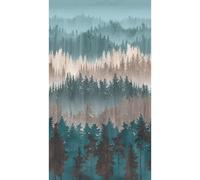 Livingwalls Travel Styles Non-Woven Wallpaper - Forest Wallpaper in Blue and Brown - Scandinavian Wallpaper for Various Rooms in 1.59 m x 2.80 m