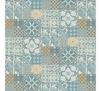 Livingwalls Tile Wallpaper Metropolitan Stories Non-Woven Anke & Daan - Amsterdam 10.05 m x 0.53 m Blue Green Brown Made in Germany 369233 36923-3