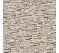 Livingwalls Non-Woven Wallpaper Wall Stone 38816-1 - Metallic Beige Brown Silver