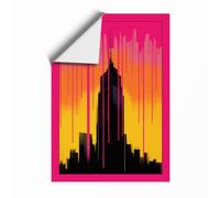 Metropolitan Sunset Art Deco Unframed Wall Art Print A1 (84.1×59.4cm), Wall Decor for Living Room, Bedroom, Office & Home, Art Gift